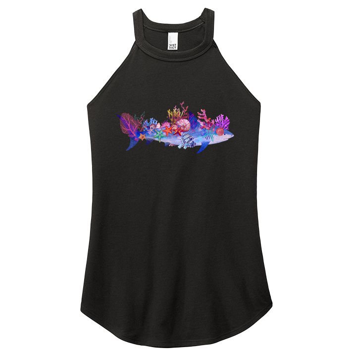 Ocean Sea Life Shark Women's Perfect Tri Rocker Tank