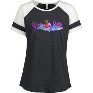 Ocean Sea Life Shark Enza Ladies Jersey Colorblock Tee