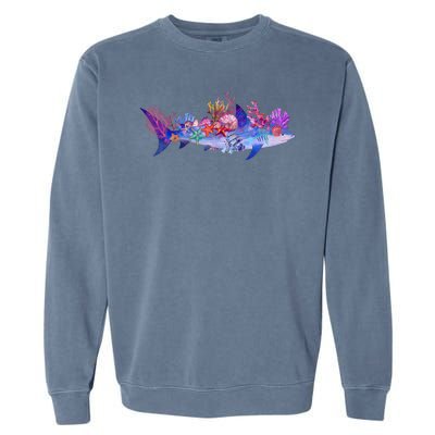 Ocean Sea Life Shark Garment-Dyed Sweatshirt