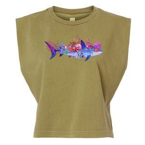 Ocean Sea Life Shark Garment-Dyed Women's Muscle Tee