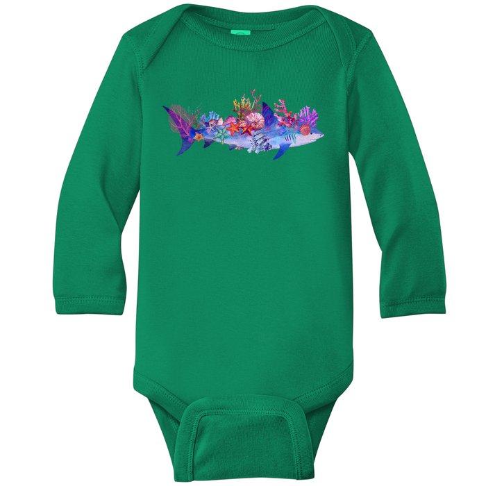 Ocean Sea Life Shark Baby Long Sleeve Bodysuit