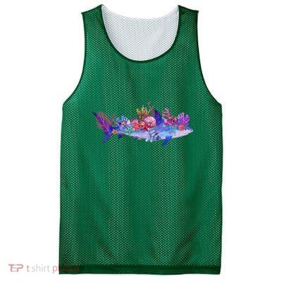 Ocean Sea Life Shark Mesh Reversible Basketball Jersey Tank