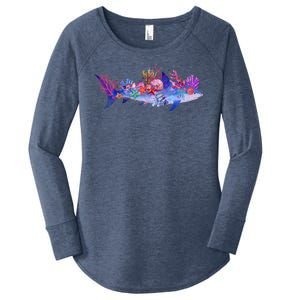 Ocean Sea Life Shark Women's Perfect Tri Tunic Long Sleeve Shirt