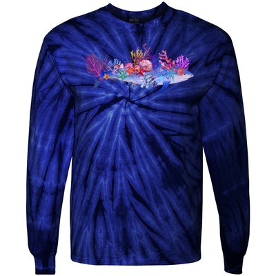 Ocean Sea Life Shark Tie-Dye Long Sleeve Shirt