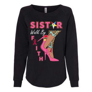 OES SiStar Leopard Walk By Faith Breast Cancer Awareness Womens California Wash Sweatshirt