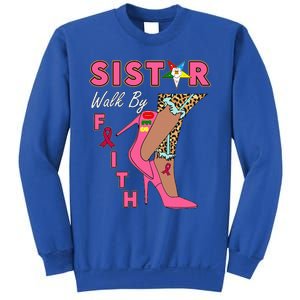 OES SiStar Leopard Walk By Faith Breast Cancer Awareness Sweatshirt