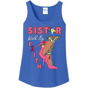 OES SiStar Leopard Walk By Faith Breast Cancer Awareness Ladies Essential Tank