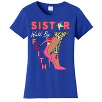 OES SiStar Leopard Walk By Faith Breast Cancer Awareness Women's T-Shirt