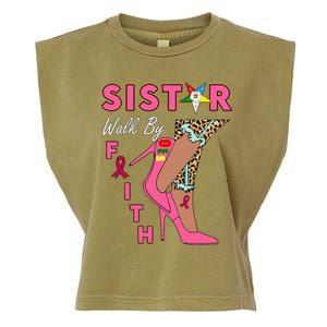 OES SiStar Leopard Walk By Faith Breast Cancer Awareness Garment-Dyed Women's Muscle Tee