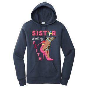 OES SiStar Leopard Walk By Faith Breast Cancer Awareness Women's Pullover Hoodie