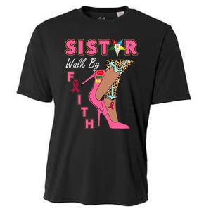 Oes Sistar Leopard Walk By Faith Breast Cancer Cooling Performance Crew T-Shirt