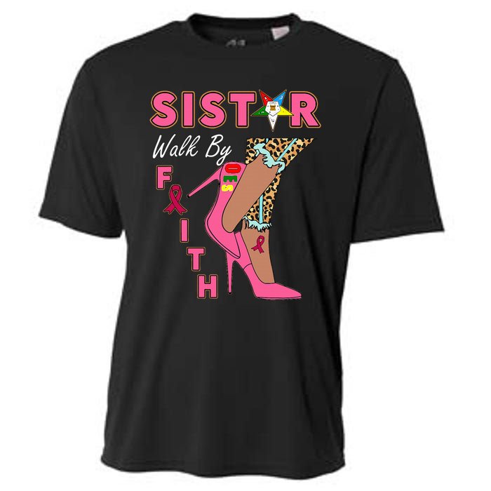 Oes Sistar Leopard Walk By Faith Breast Cancer Cooling Performance Crew T-Shirt