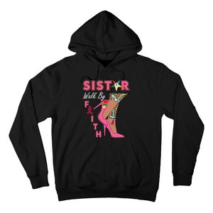 Oes Sistar Leopard Walk By Faith Breast Cancer Hoodie