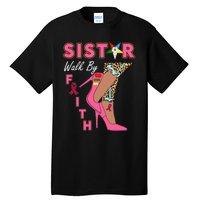 Oes Sistar Leopard Walk By Faith Breast Cancer Tall T-Shirt