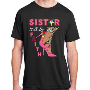 Oes Sistar Leopard Walk By Faith Breast Cancer Adult ChromaSoft Performance T-Shirt