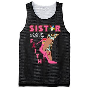 Oes Sistar Leopard Walk By Faith Breast Cancer Mesh Reversible Basketball Jersey Tank