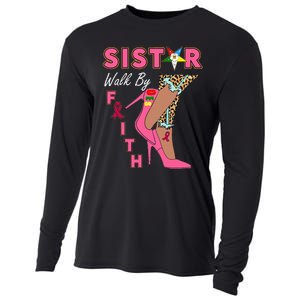 Oes Sistar Leopard Walk By Faith Breast Cancer Cooling Performance Long Sleeve Crew