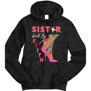 Oes Sistar Leopard Walk By Faith Breast Cancer Tie Dye Hoodie