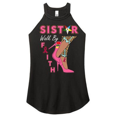 Oes Sistar Leopard Walk By Faith Breast Cancer Women’s Perfect Tri Rocker Tank