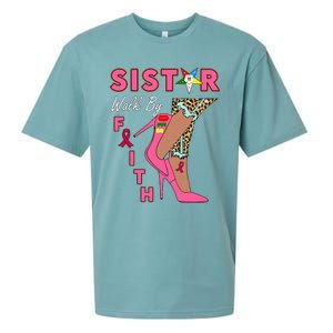 Oes Sistar Leopard Walk By Faith Breast Cancer Sueded Cloud Jersey T-Shirt