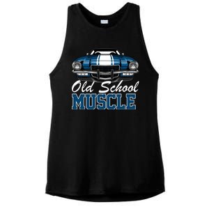 Old School Muscle Car Ladies PosiCharge Tri-Blend Wicking Tank