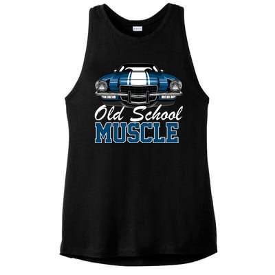 Old School Muscle Car Ladies PosiCharge Tri-Blend Wicking Tank