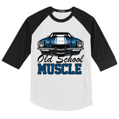 Old School Muscle Car Kids Colorblock Raglan Jersey