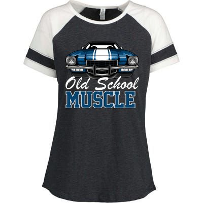 Old School Muscle Car Enza Ladies Jersey Colorblock Tee