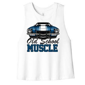 Old School Muscle Car Women's Racerback Cropped Tank