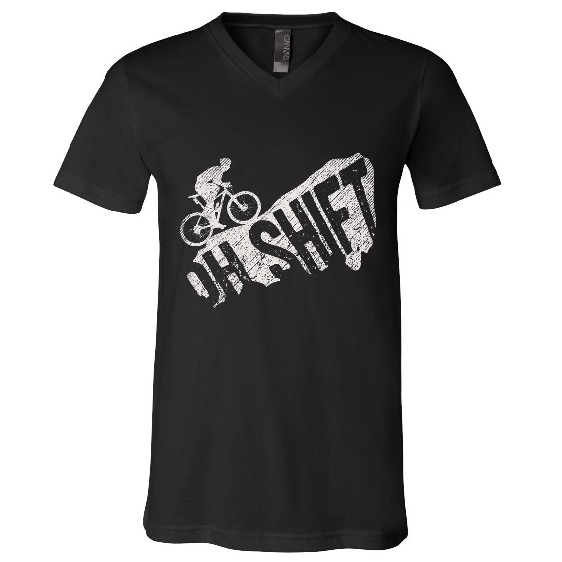 Oh Shift Mountain Biking Bicycle Bike Rider Cyclist V-Neck T-Shirt