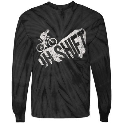 Oh Shift Mountain Biking Bicycle Bike Rider Cyclist Tie-Dye Long Sleeve Shirt