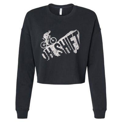 Oh Shift Mountain Biking Bicycle Bike Rider Cyclist Cropped Pullover Crew