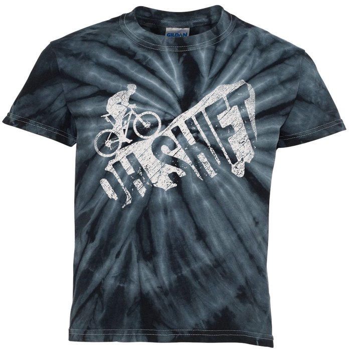 Oh Shift Mountain Biking Bicycle Bike Rider Cyclist Kids Tie-Dye T-Shirt