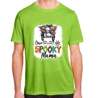 One Spooky Mama Halloween Messy Bun Skull Funny Mom Life Gift Adult ChromaSoft Performance T-Shirt