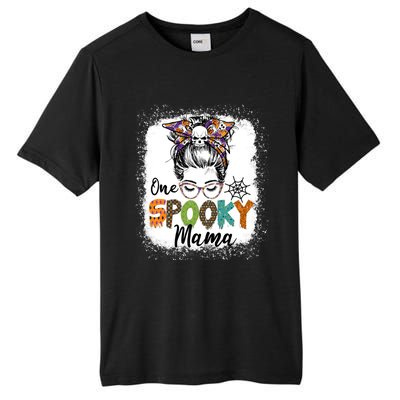 One Spooky Mama Halloween Messy Bun Skull Funny Mom Life Gift Tall Fusion ChromaSoft Performance T-Shirt