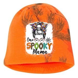 One Spooky Mama Halloween Messy Bun Skull Funny Mom Life Gift Kati - Camo Knit Beanie