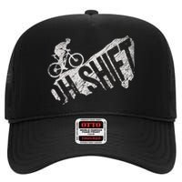 Oh Shift Mountain Biking Bicycle Bike Rider Cyclist High Crown Mesh Back Trucker Hat