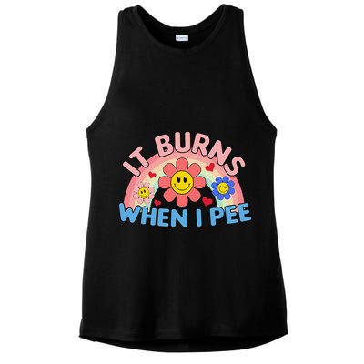 Oddly Specific Meme It Burns When I Pee Inappropriate Adult Ladies PosiCharge Tri-Blend Wicking Tank