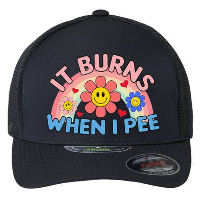 Oddly Specific Meme It Burns When I Pee Inappropriate Adult Flexfit Unipanel Trucker Cap