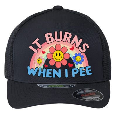 Oddly Specific Meme It Burns When I Pee Inappropriate Adult Flexfit Unipanel Trucker Cap