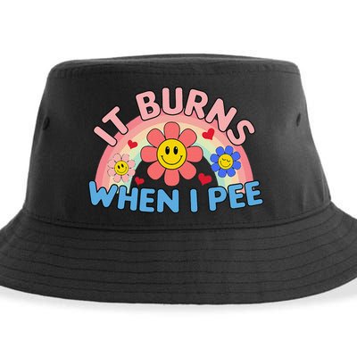 Oddly Specific Meme It Burns When I Pee Inappropriate Adult Sustainable Bucket Hat