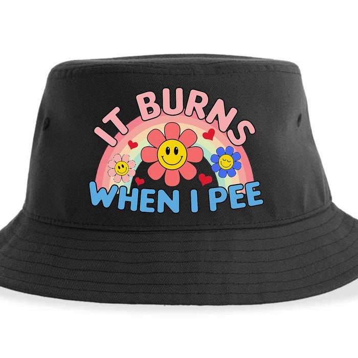 Oddly Specific Meme It Burns When I Pee Inappropriate Adult Sustainable Bucket Hat