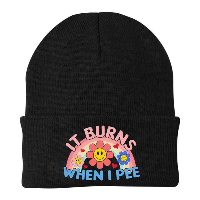 Oddly Specific Meme It Burns When I Pee Inappropriate Adult Beanie