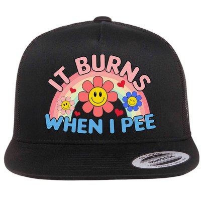 Oddly Specific Meme It Burns When I Pee Inappropriate Adult Flatbill Hat