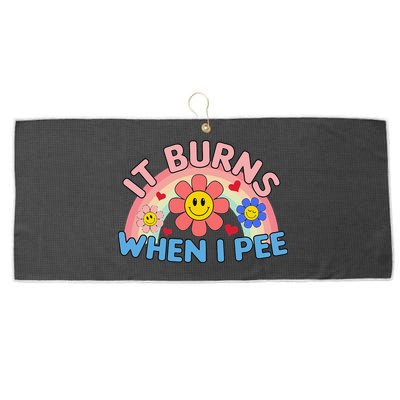 Oddly Specific Meme It Burns When I Pee Inappropriate Adult Large Microfiber Waffle Golf Towel