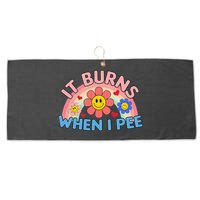 Oddly Specific Meme It Burns When I Pee Inappropriate Adult Large Microfiber Waffle Golf Towel