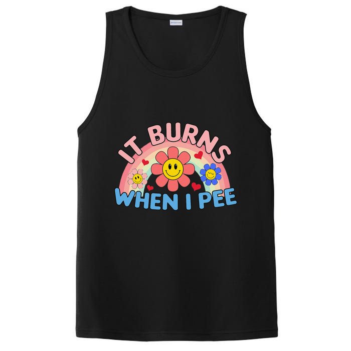 Oddly Specific Meme It Burns When I Pee Inappropriate Adult PosiCharge Competitor Tank