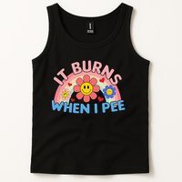 Oddly Specific Meme It Burns When I Pee Inappropriate Adult Tank Top