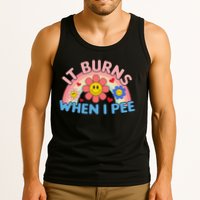 Oddly Specific Meme It Burns When I Pee Inappropriate Adult Tank Top