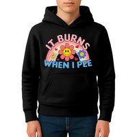 Oddly Specific Meme It Burns When I Pee Inappropriate Adult Kids Hoodie